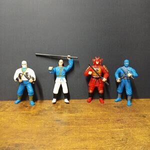 Lot of 4 Ninja Warrior 4" Action Figures w/ Weapons
